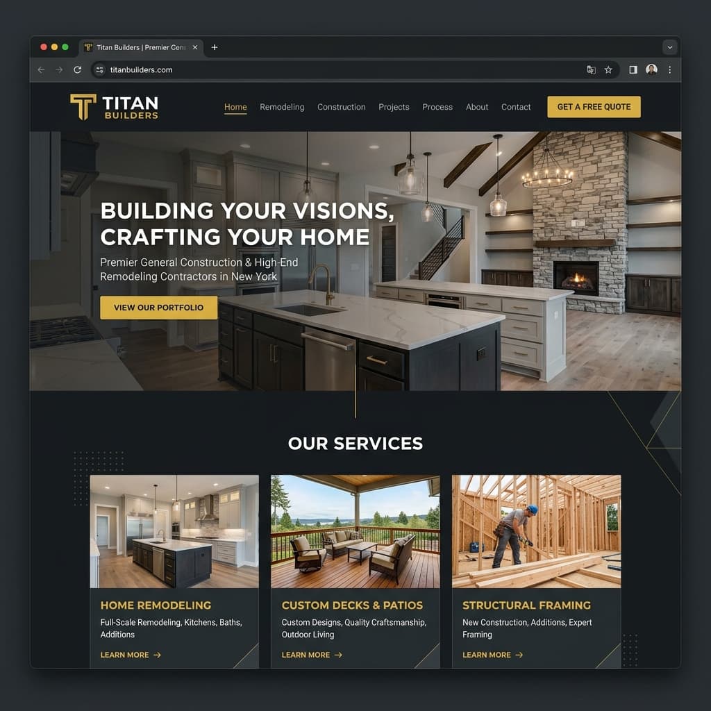 Contractor Web Design Mockup
