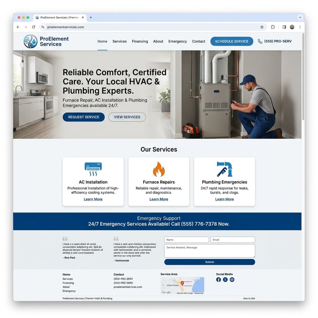 Contractor Web Design Mockup