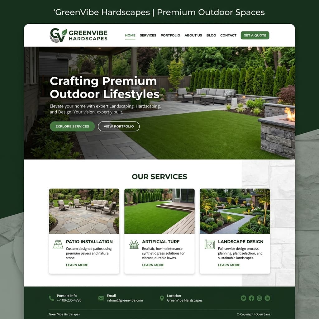 Contractor Web Design Mockup