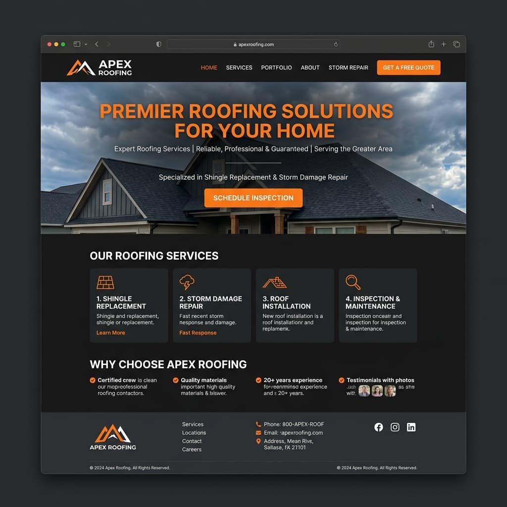 Contractor Web Design Mockup